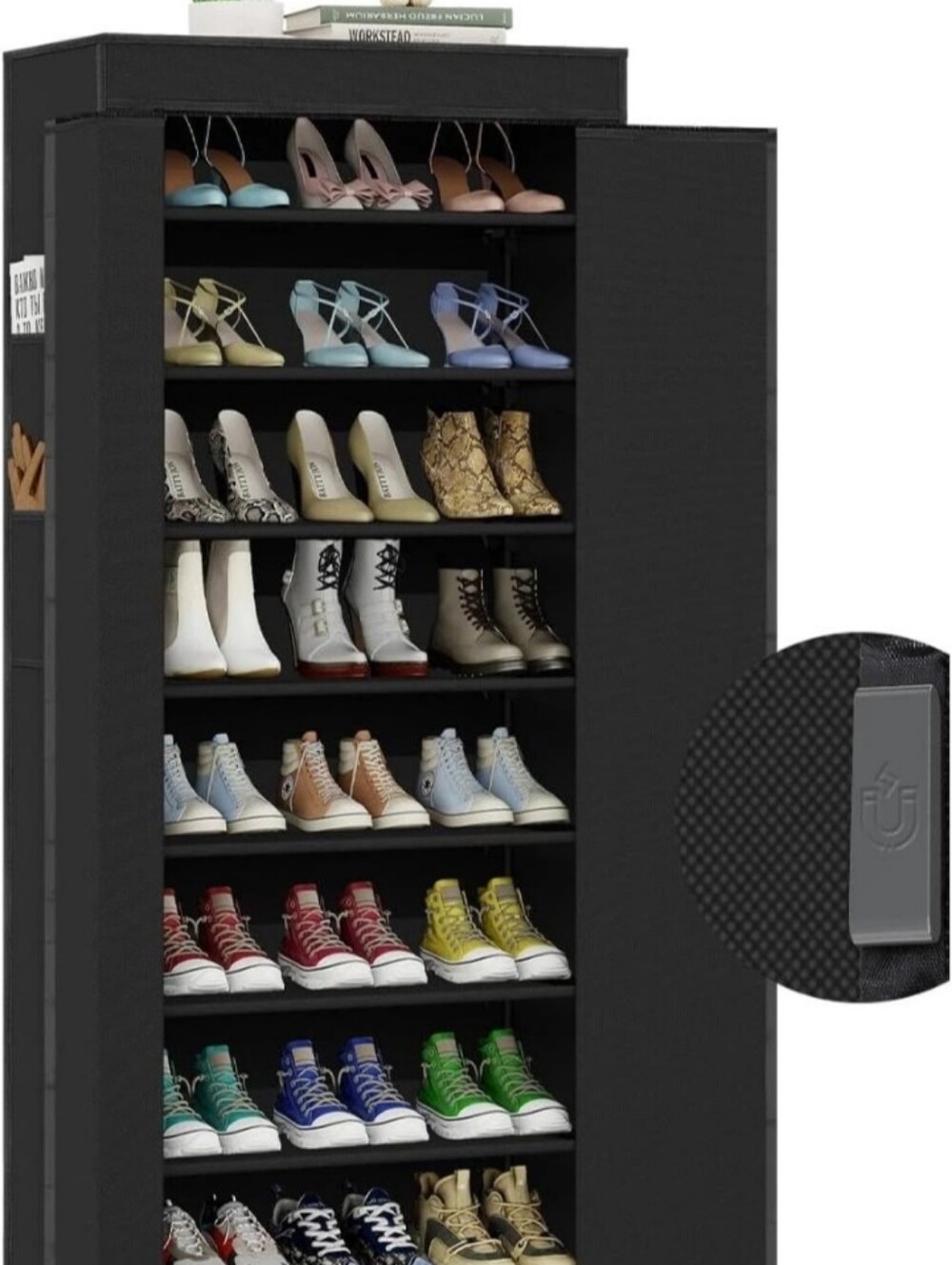 Black 10-Tier Shoe Organizer Closet Rack by